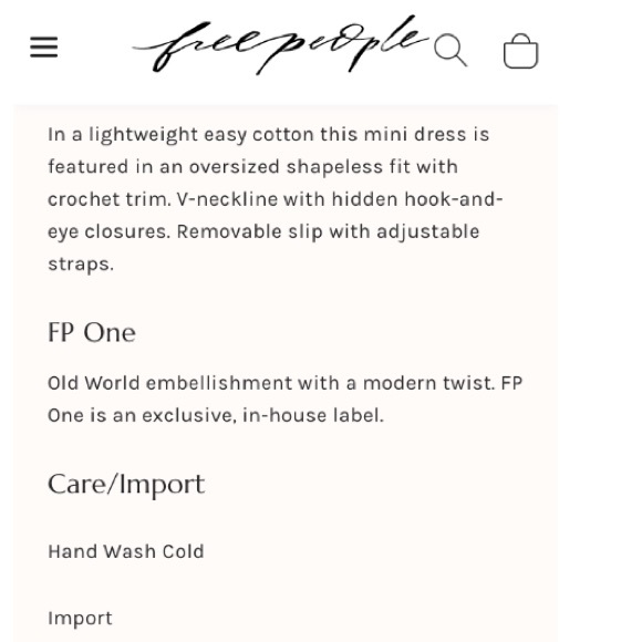 FP ONE Gauzy Linen Crochet Tunic Sundress Dress - Picture 7 of 8